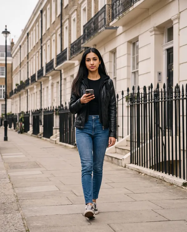 Satin Eve styling: Faux Leather Biker Jacket with Soft Hood