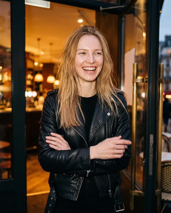 Satin Eve styling: Faux Leather Belted Biker Jacket