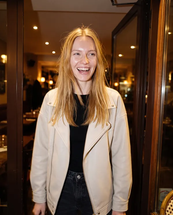 Satin Eve styling: Faux Leather Relaxed Lapel Biker Jacket