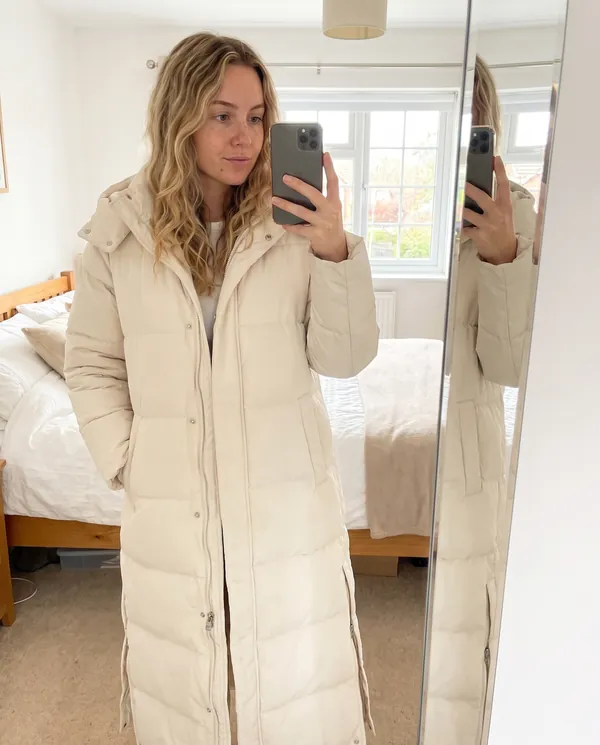 Satin Eve styling: Maxi Puffer Coat with Side Zips