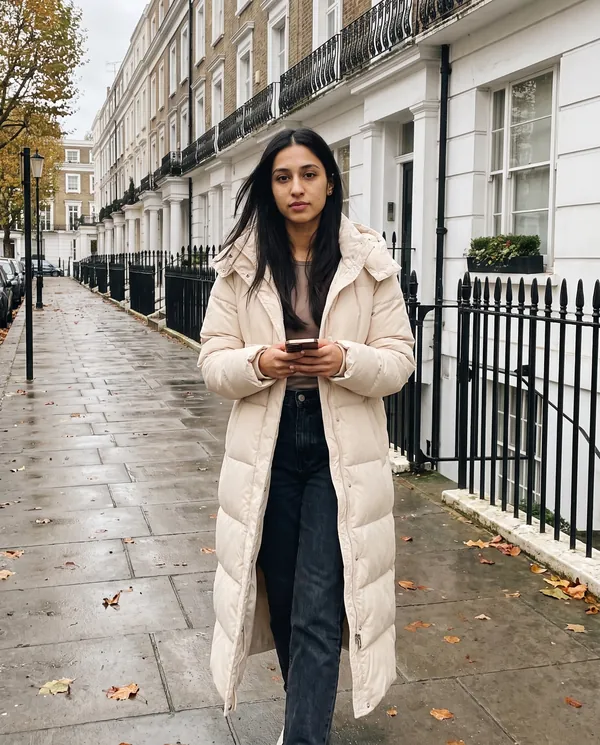 Satin Eve styling: Maxi Puffer Coat with Side Zips