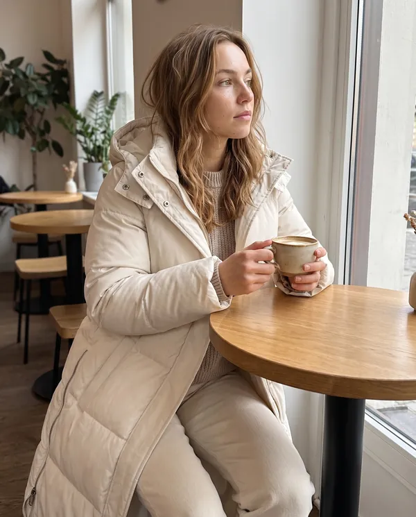 Satin Eve styling: Maxi Puffer Coat with Side Zips