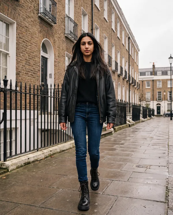Satin Eve styling: Chunky Lace-Up Combat Ankle Boot