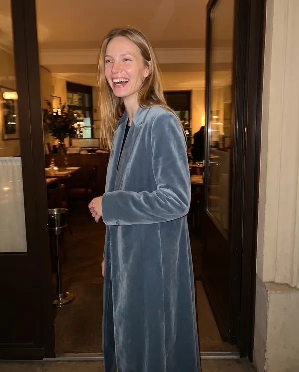 Satin Eve styling: Long Velvet Coat