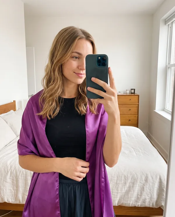 Satin Eve styling: Satin Evening Stole