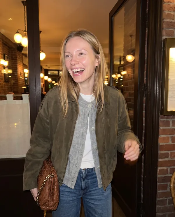 Satin Eve styling: Faux Suede Collared Bomber Jacket
