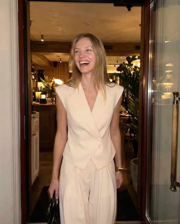 Satin Eve styling: Sleeveless Waistcoat and Wide-Leg Trouser Set