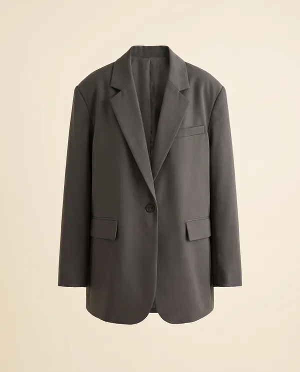 Oversized Boyfriend Blazer in Charcoal, product shot on a plain background
