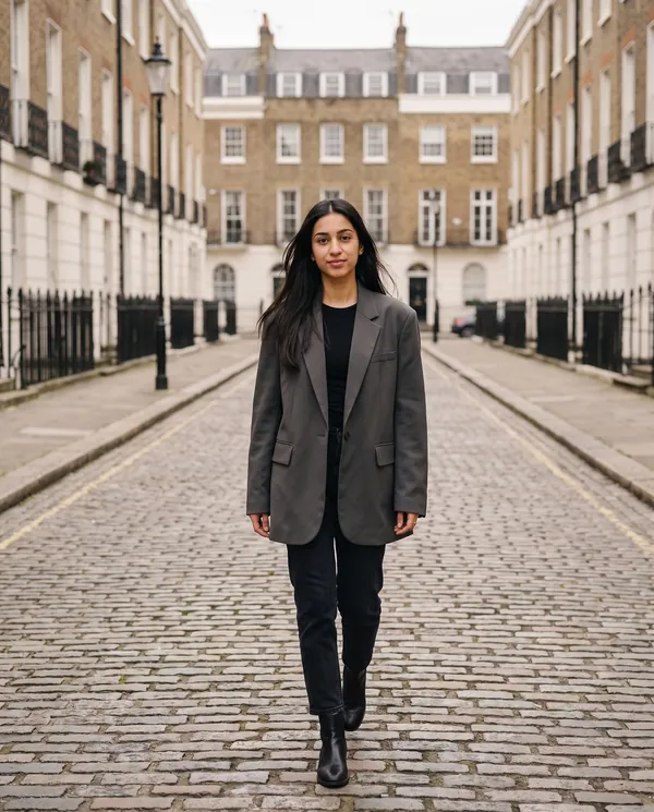 Satin Eve styling: Oversized Boyfriend Blazer