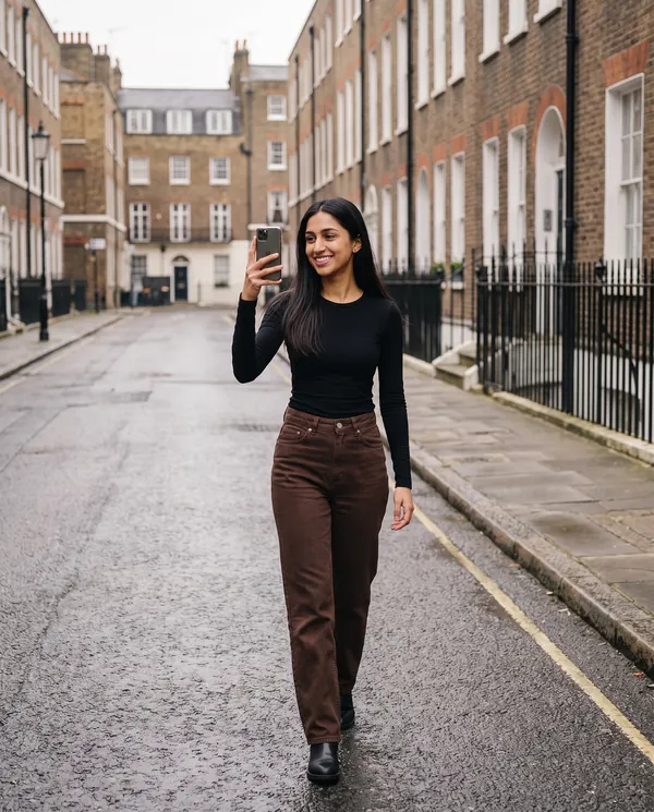 Satin Eve styling: High-Rise Straight-Leg Jeans