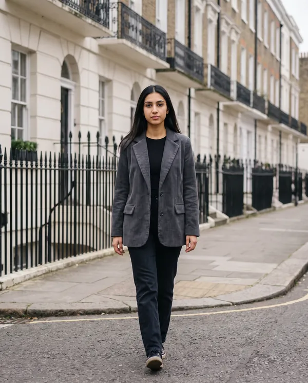 Satin Eve styling: Corduroy Relaxed Blazer