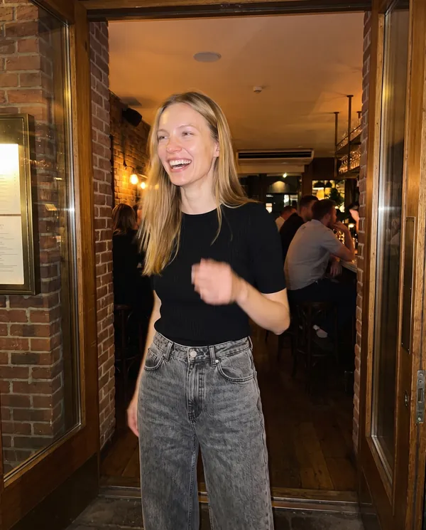 Satin Eve styling: Washed Wide-Leg Jeans