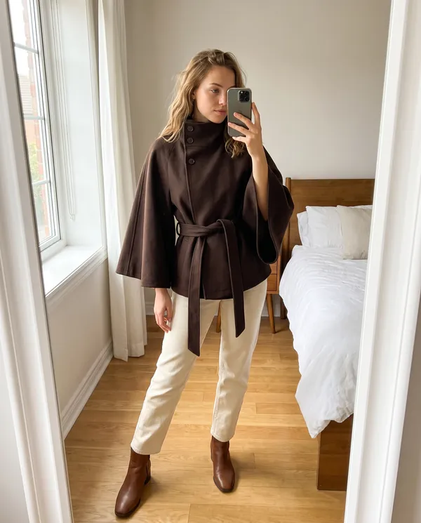 Satin Eve styling: Belted Cape Jacket