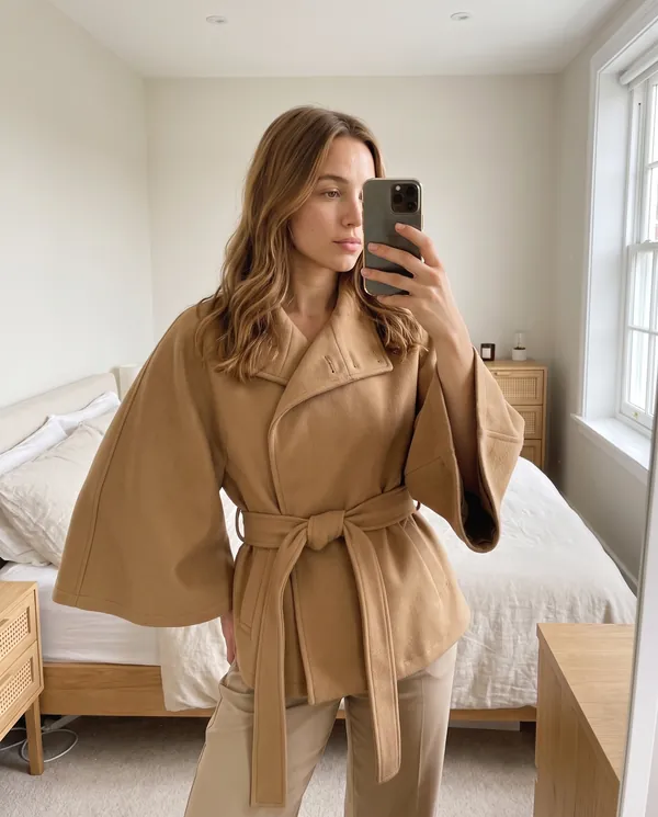 Satin Eve styling: Belted Cape Jacket