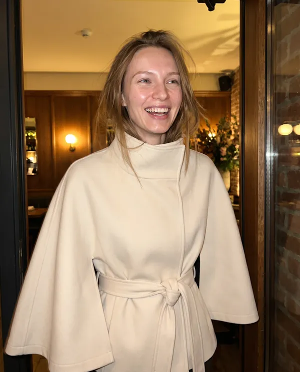 Satin Eve styling: Belted Cape Jacket