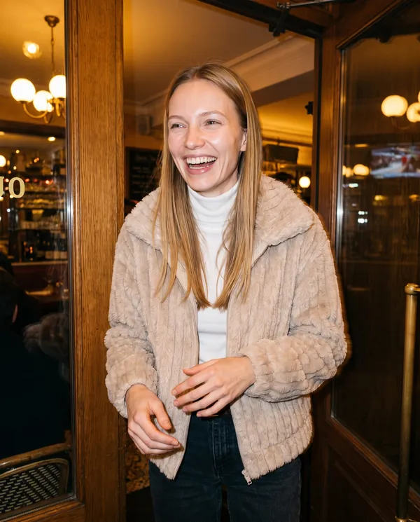 Satin Eve styling: Ribbed Faux Fur Fleece Jacket