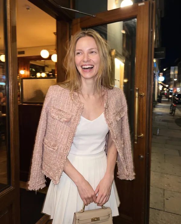 Satin Eve styling: Braid-Trim Tweed Jacket
