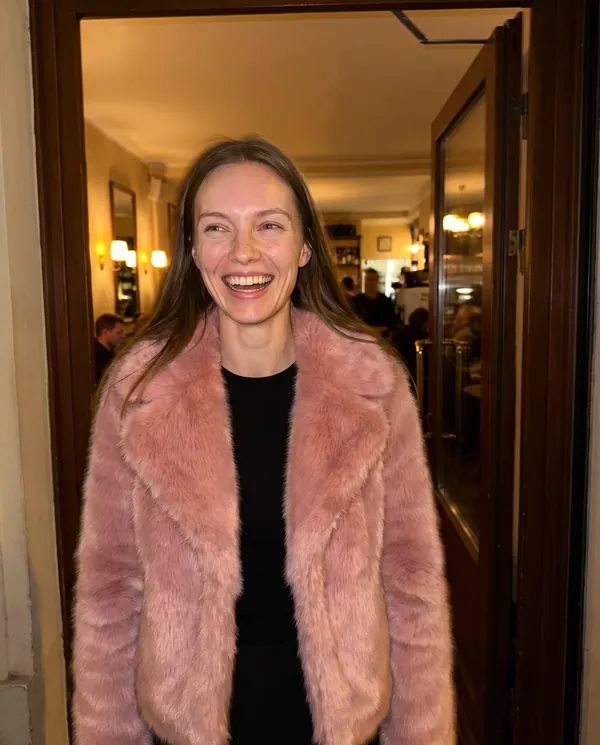 Satin Eve styling: Faux Fur Cropped Jacket