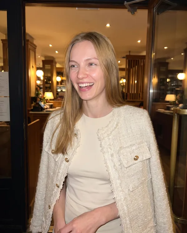 Satin Eve styling: Frayed-Edge Tweed Jacket