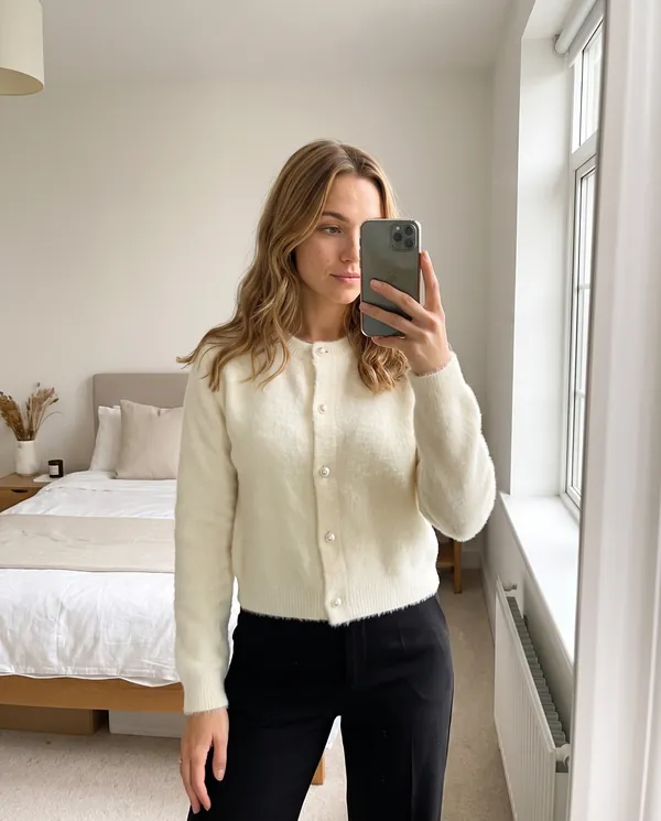 Satin Eve styling: Soft Mink-Look Cardigan Jacket