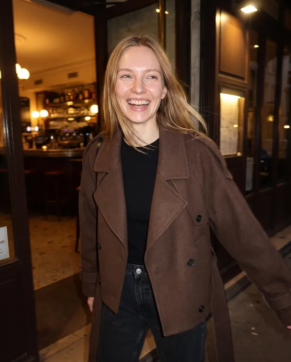 Satin Eve styling: Belted Wool-Look Short Coat