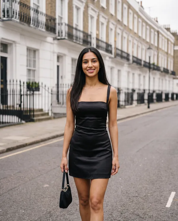 Satin Eve styling: Satin Square-Neck Lace-Up Mini Dress