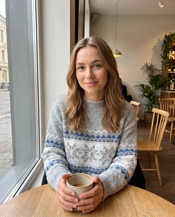 Satin Eve styling: Chenille Snowflake Fair Isle Jumper