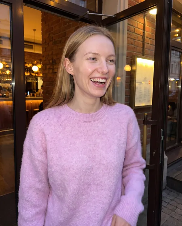 Satin Eve styling: Brushed Knit Crew Neck Jumper