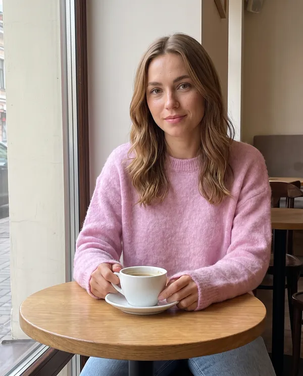 Satin Eve styling: Brushed Knit Crew Neck Jumper