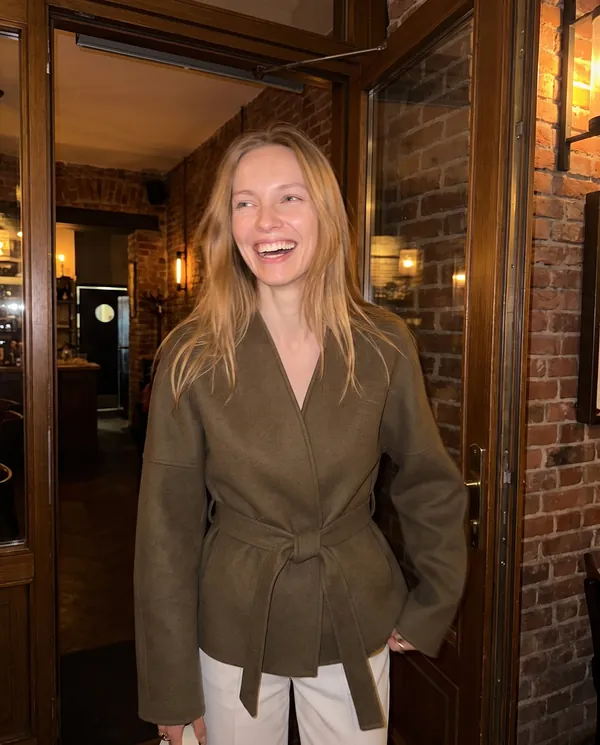 Satin Eve styling: Collarless Wrap Jacket