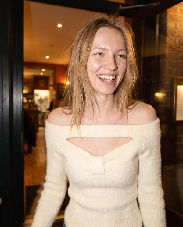 Satin Eve styling: Fuzzy Off-Shoulder Cut-Out Knit Top