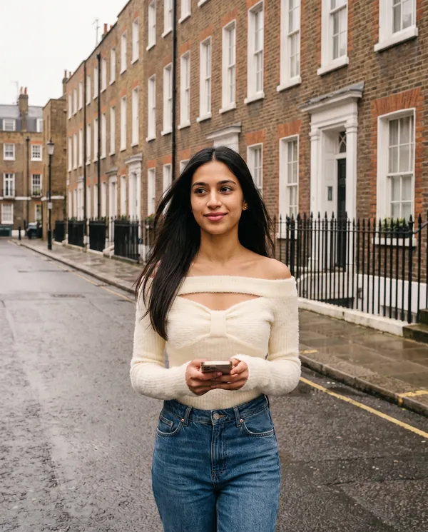 Satin Eve styling: Fuzzy Off-Shoulder Cut-Out Knit Top