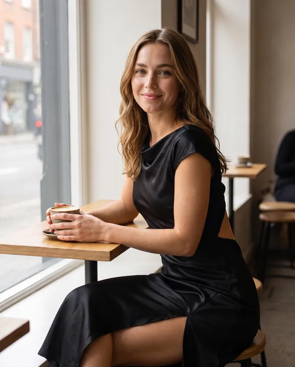 Satin Eve styling: Satin Tie-Back Cap-Sleeve Midi Dress