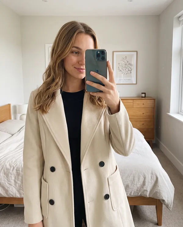 Satin Eve styling: Wool-Look Blazer Coat
