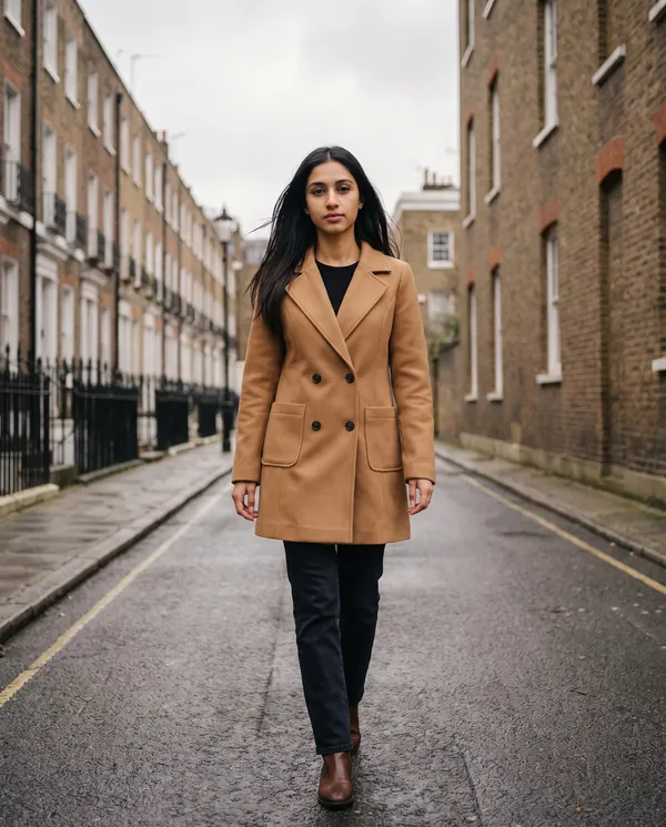 Satin Eve styling: Wool-Look Blazer Coat