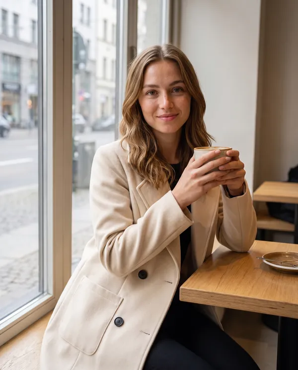 Satin Eve styling: Wool-Look Blazer Coat