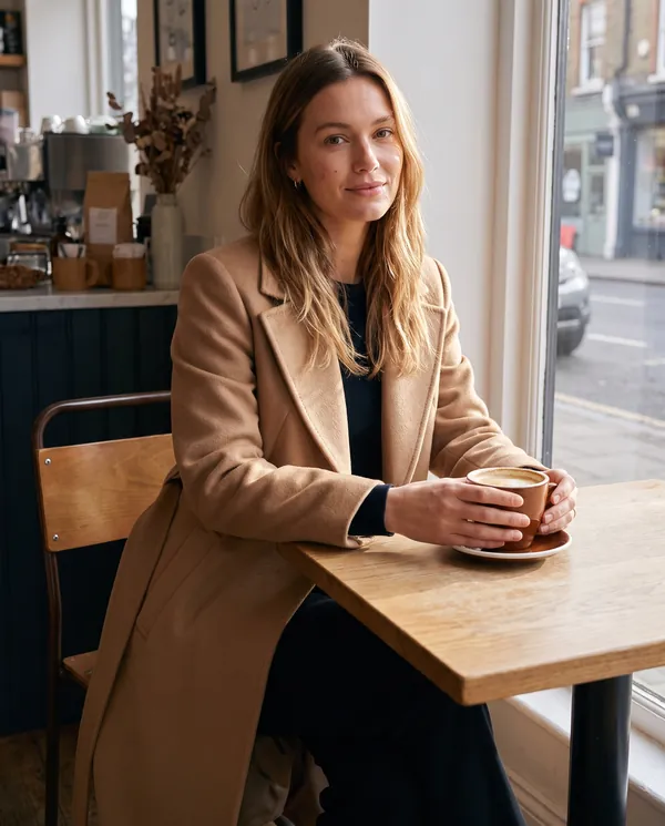 Satin Eve styling: Extra-Long Wool-Look Coat with Back Vent
