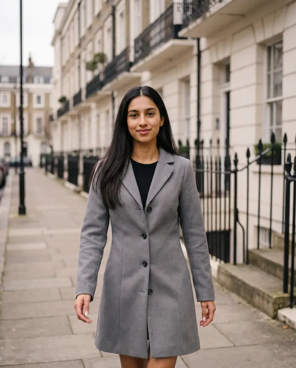 Satin Eve styling: Fitted Single-Breasted Wool-Look Coat