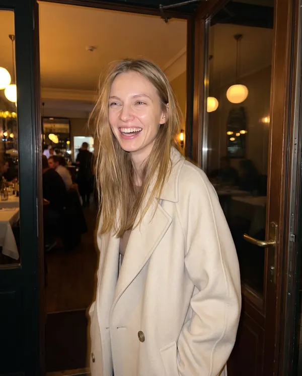 Satin Eve styling: Oversized Cream Wool-Look Coat