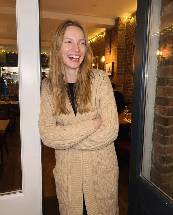 Satin Eve styling: Chunky Cable Maxi Cardigan with Pockets