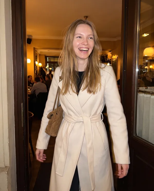 Satin Eve styling: Tie-Waist Wrap Wool-Look Coat