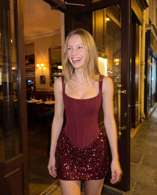 Satin Eve styling: Corset Sequin Mini Dress