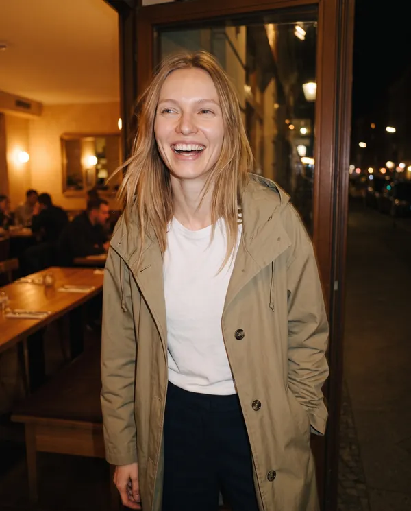 Satin Eve styling: Hooded Trench Coat