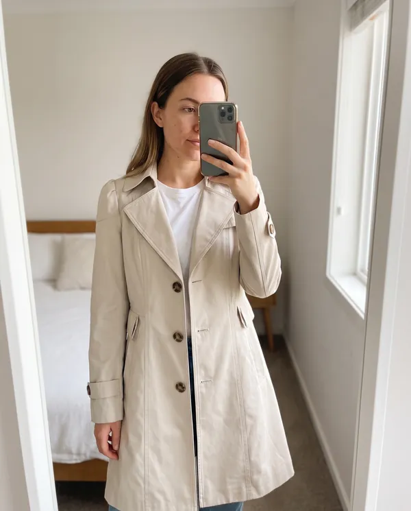 Satin Eve styling: Classic Trench Coat with Sleeve Tabs