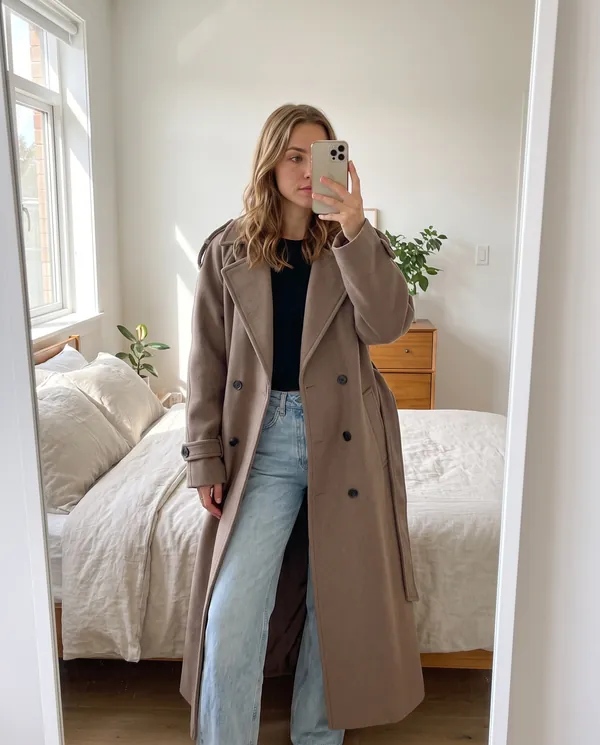 Satin Eve styling: Oversized Belted Trench Coat