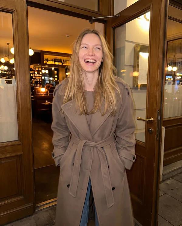 Satin Eve styling: Oversized Belted Trench Coat