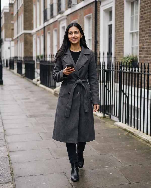 Satin Eve styling: Double-Breasted Wrap Trench Coat