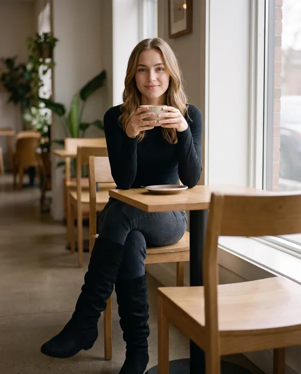 Satin Eve styling: Faux Suede Slouch Boot