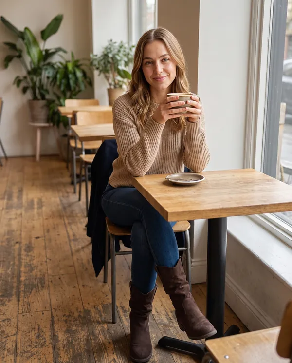 Satin Eve styling: Faux Suede Slouch Western Boot