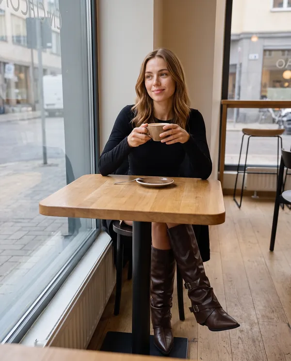 Satin Eve styling: Fold-Over Buckle Pointed Boot